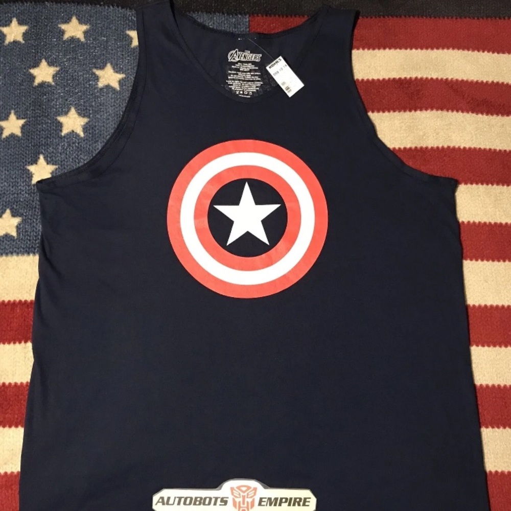 Vintage PROMO TOPPS MARVEL AVENGERS CAPTAIN AMERICA SUPER SOLDIER Tank XXL 2XL 1